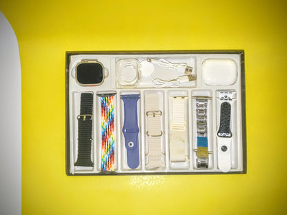 H20 Ultra Smartwatch 10 in 1 with 7 Straps, Earbuds