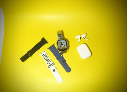 H20 Ultra Smartwatch 10 in 1 with 7 Straps, Earbuds